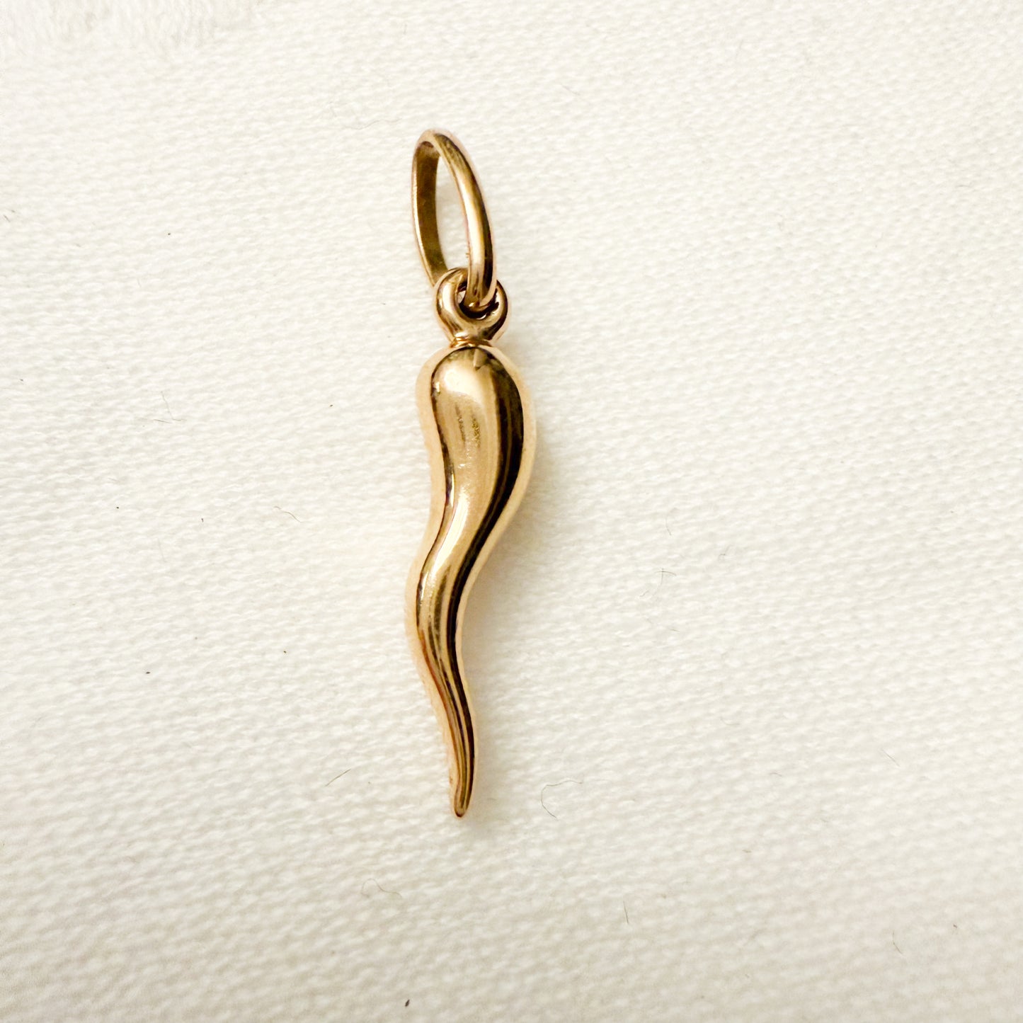 14k Yellow Gold Italian Horn Charm