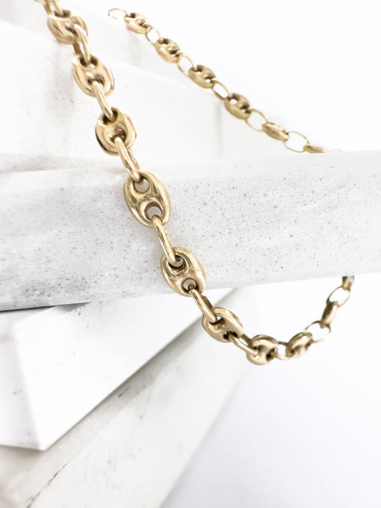 Puffed Mariner Link Chain             10K Yellow Gold