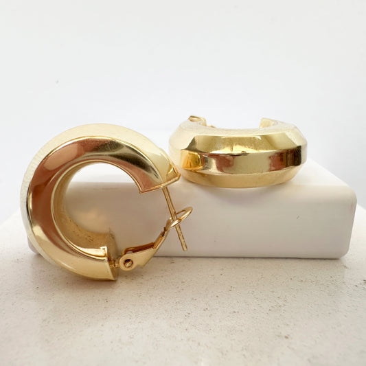 14k Yellow Gold Bold Hoop Earrings