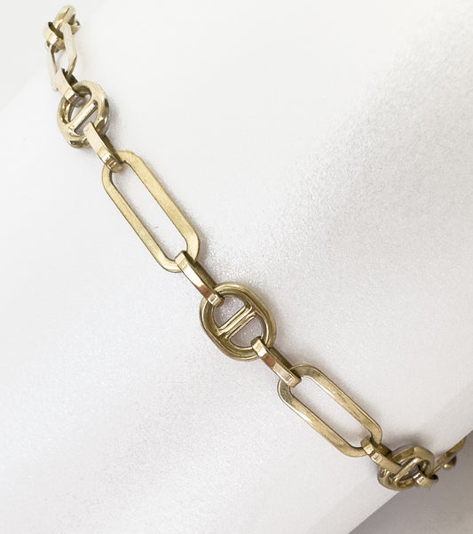 Clip & Mariner Link Bracelet         10K Yellow Gold