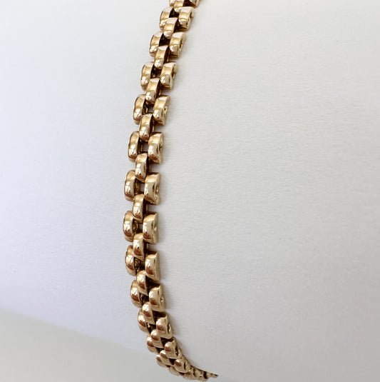 14K Yellow Gold Panther Link Bracelet