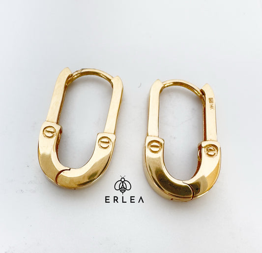 14k Yellow Gold Huggie Hoop Earrings