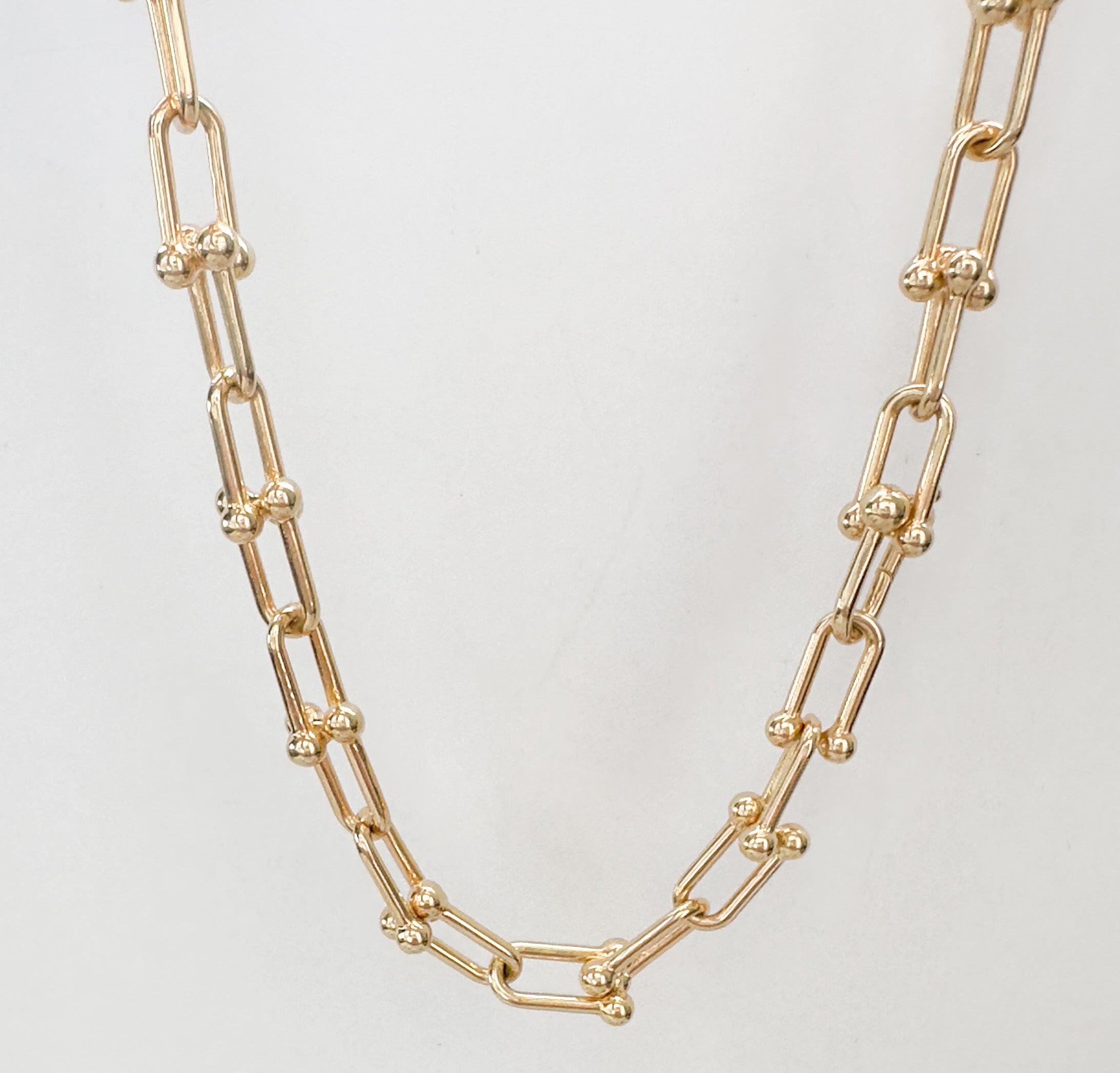 14K Yellow Gold Chunky U-Link Chain Necklace – Erlea