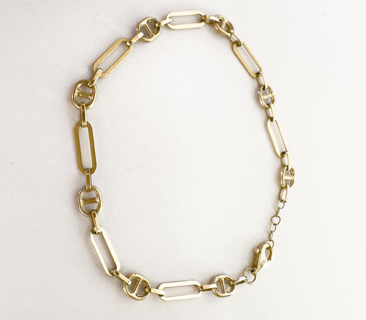 Clip & Mariner Link Bracelet         10K Yellow Gold