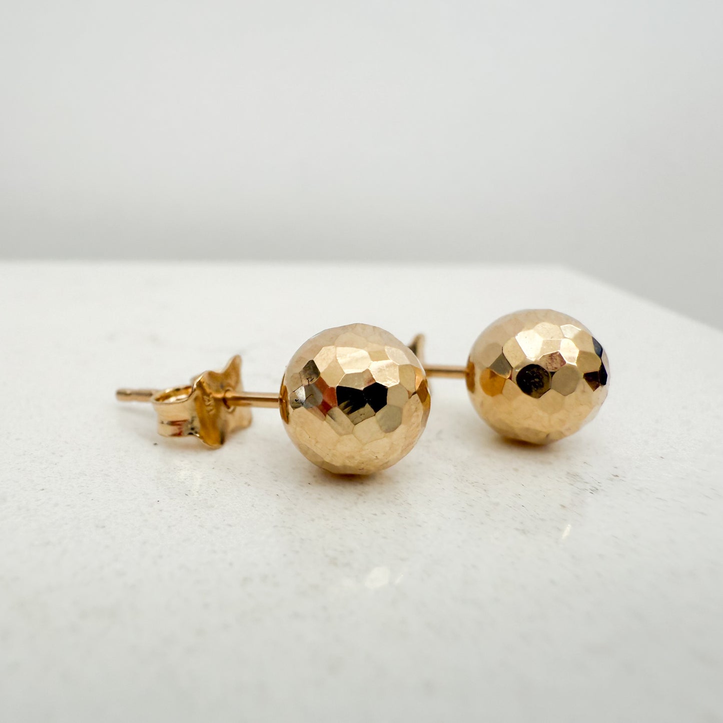 14K Yellow Gold Ball Stud Earrings
