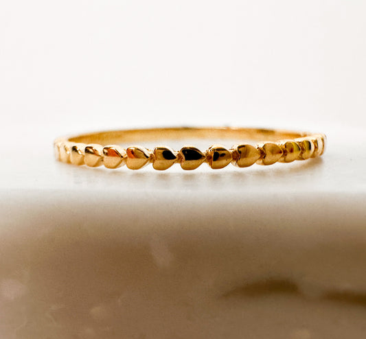 14K Gold Multi-Mini Heart Ring