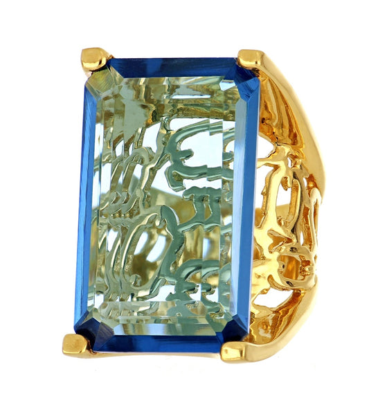 The Warrior Ring - Blue Crystal