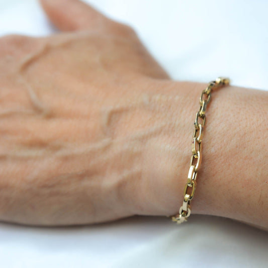 (Copy) 14K Solid Yellow Gold Paper Clip Chain Bracelet