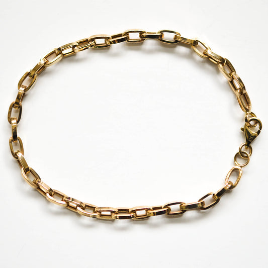 (Copy) 14K Solid Yellow Gold Paper Clip Chain Bracelet