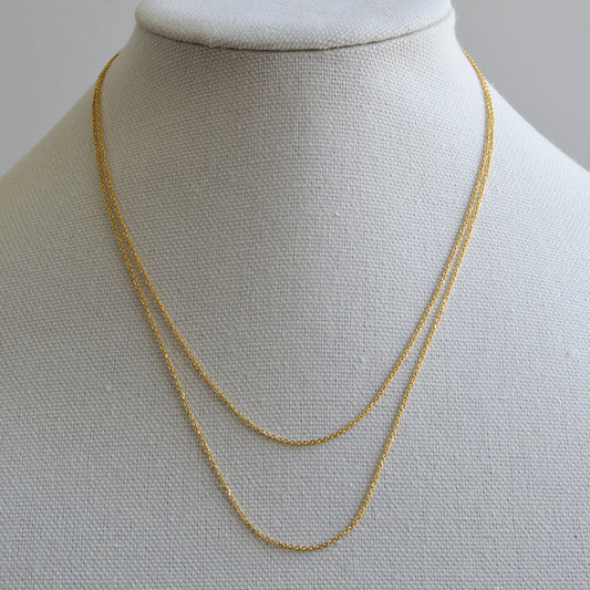 10K Solid Yellow Gold Cable Chain Necklace