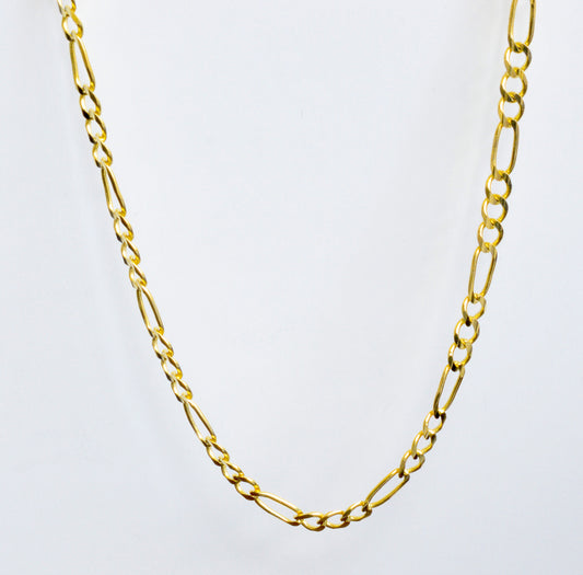 10K Solid Yellow Gold Figaro Chain