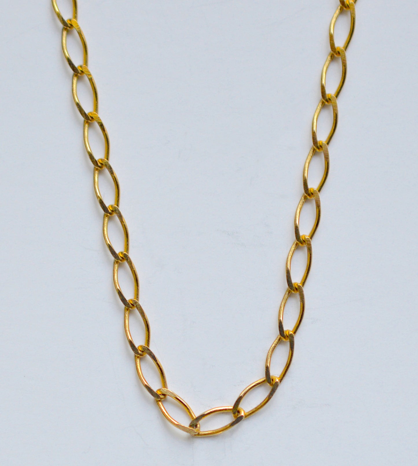 10K Solid Yellow Gold Open Link Chain Necklace