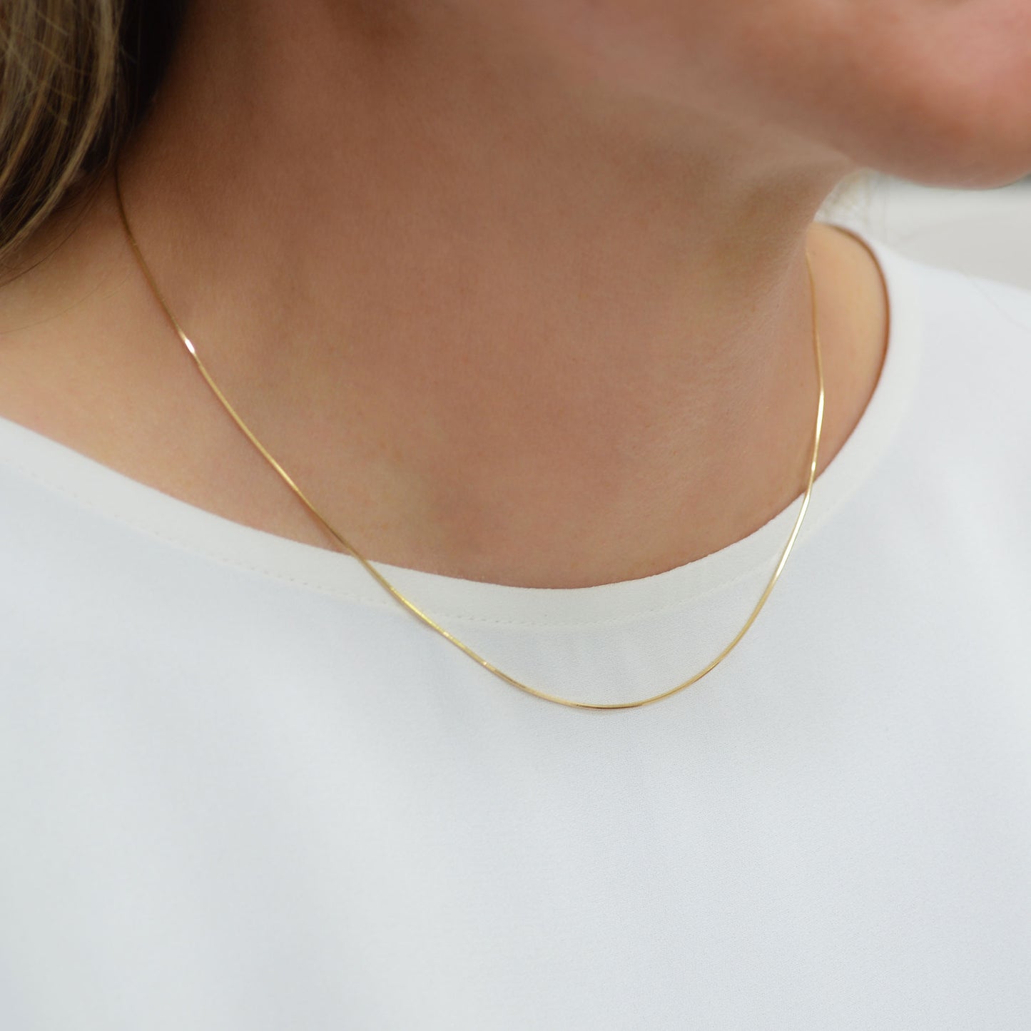 14K Solid Yellow Gold Snake Chain Necklace