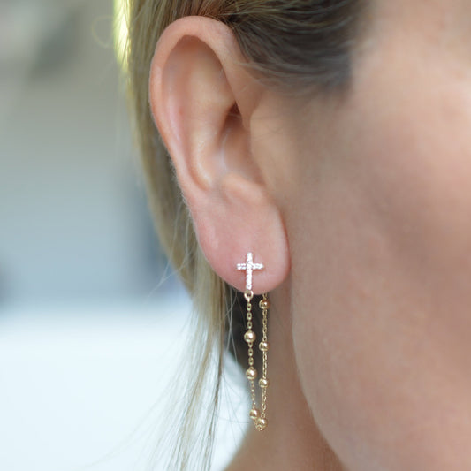 10K Solid Yellow Gold Earring