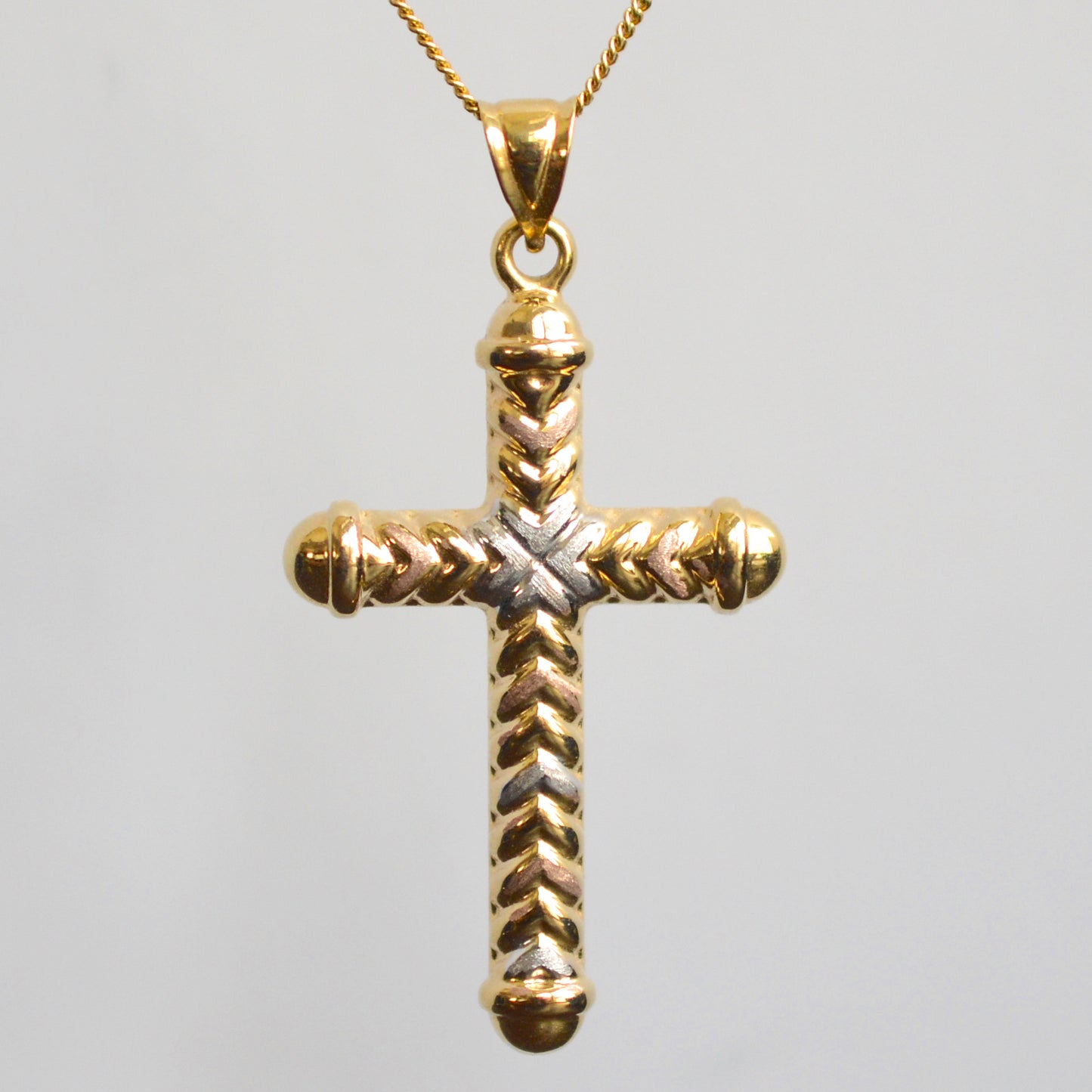 10K Solid Yellow Gold Cross Pendant