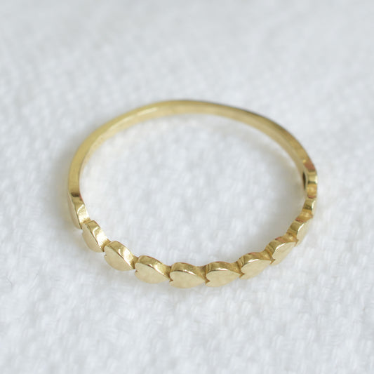 10K Solid Yellow Gold Ring with Multiple Hearts