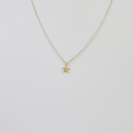 10K Solid Yellow Gold Mini Start Pendant