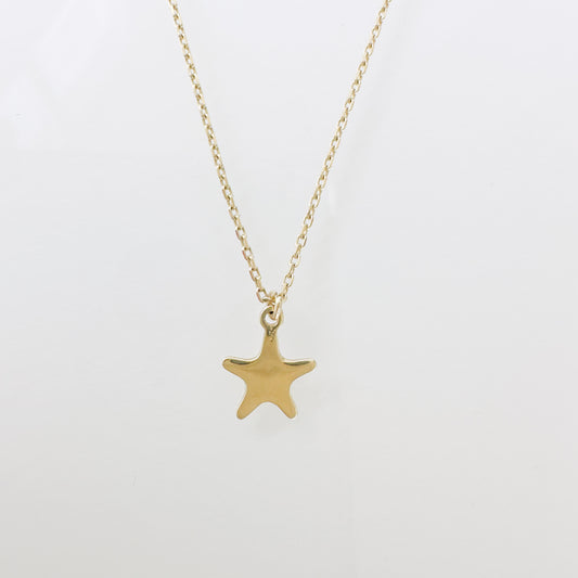 10K Solid Yellow Gold Mini Start Pendant