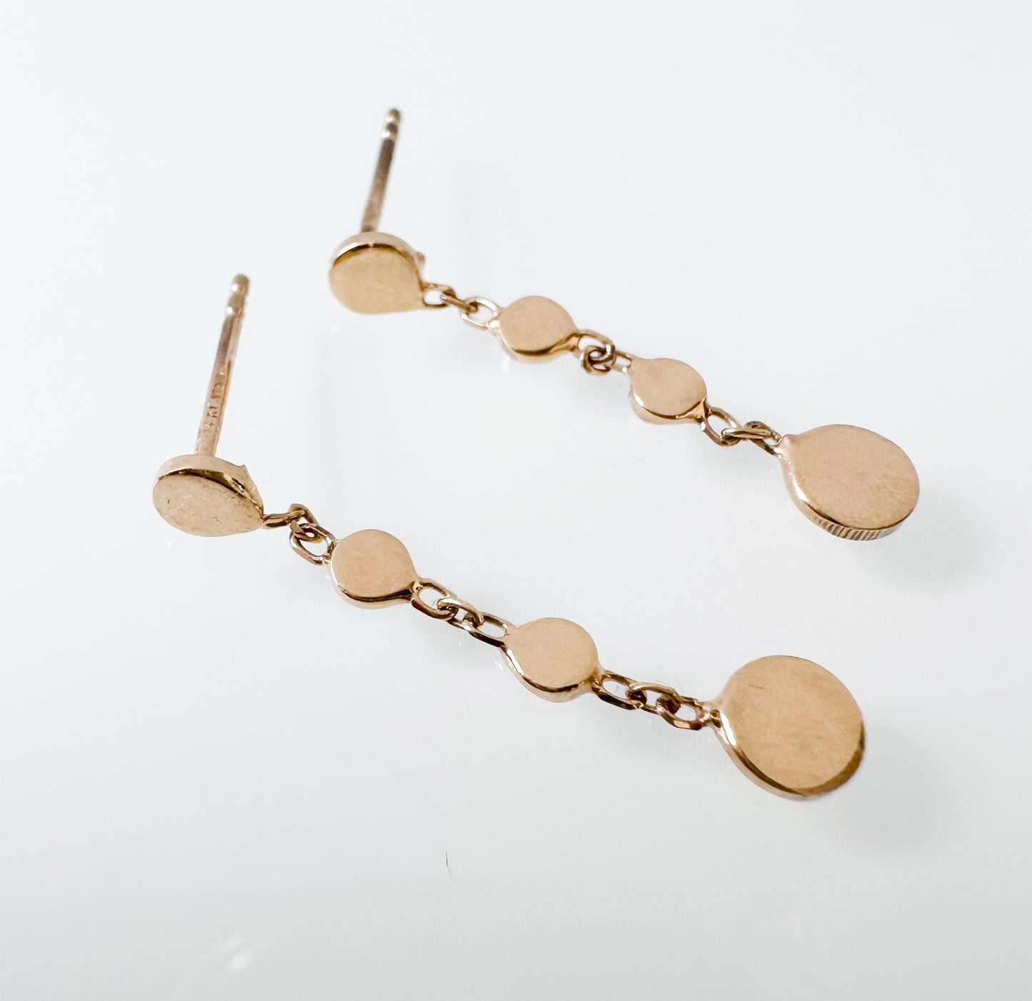 14K Yellow Gold Multi-Disc Drop Earrings