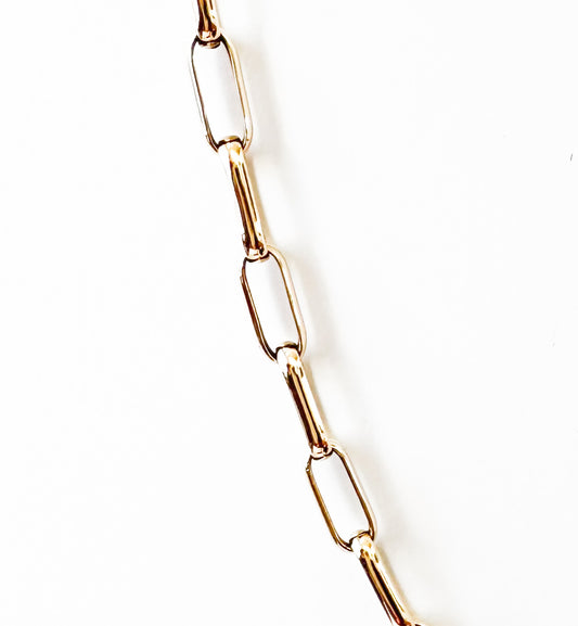 10K Yellow Gold Paper Clip Link Chain